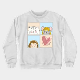 Friends: Cat, Mouse, Spike Crewneck Sweatshirt